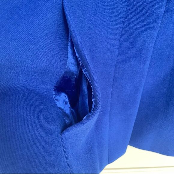 Land's End Cobalt Blue Hidden Button Peacoat Classic Size 14 - Picture 2 of 10